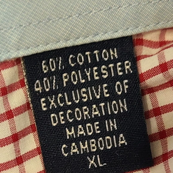 Izod Men's Classic Short Sleeve Button Down Shirt, Size: XL Color: Red/White - Picture 8 of 15